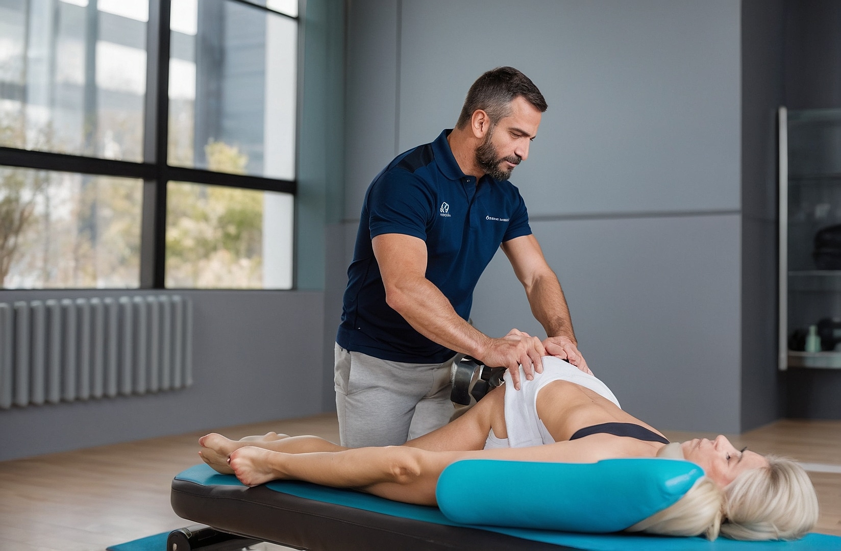 Fisioterapeuta realizando tratamiento